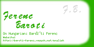 ferenc baroti business card